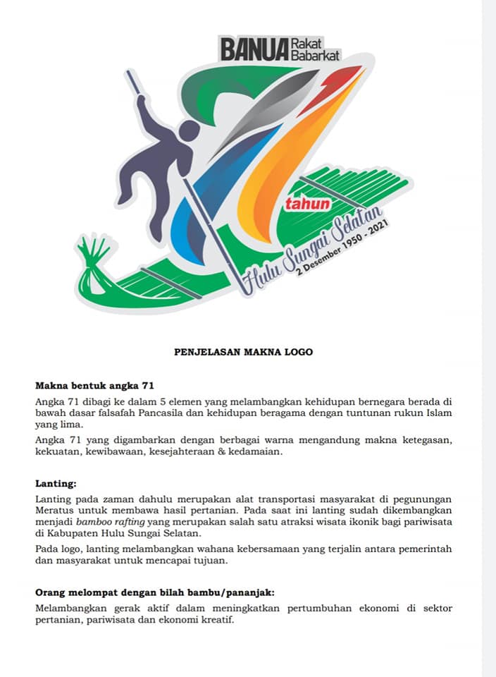 Penjelasan Makna Logo dan Tagline Hari Jadi Ke-71 Kabupaten Hulu Sungai Selatan https://s.id/LogoTaglineHarjad71HSS2021