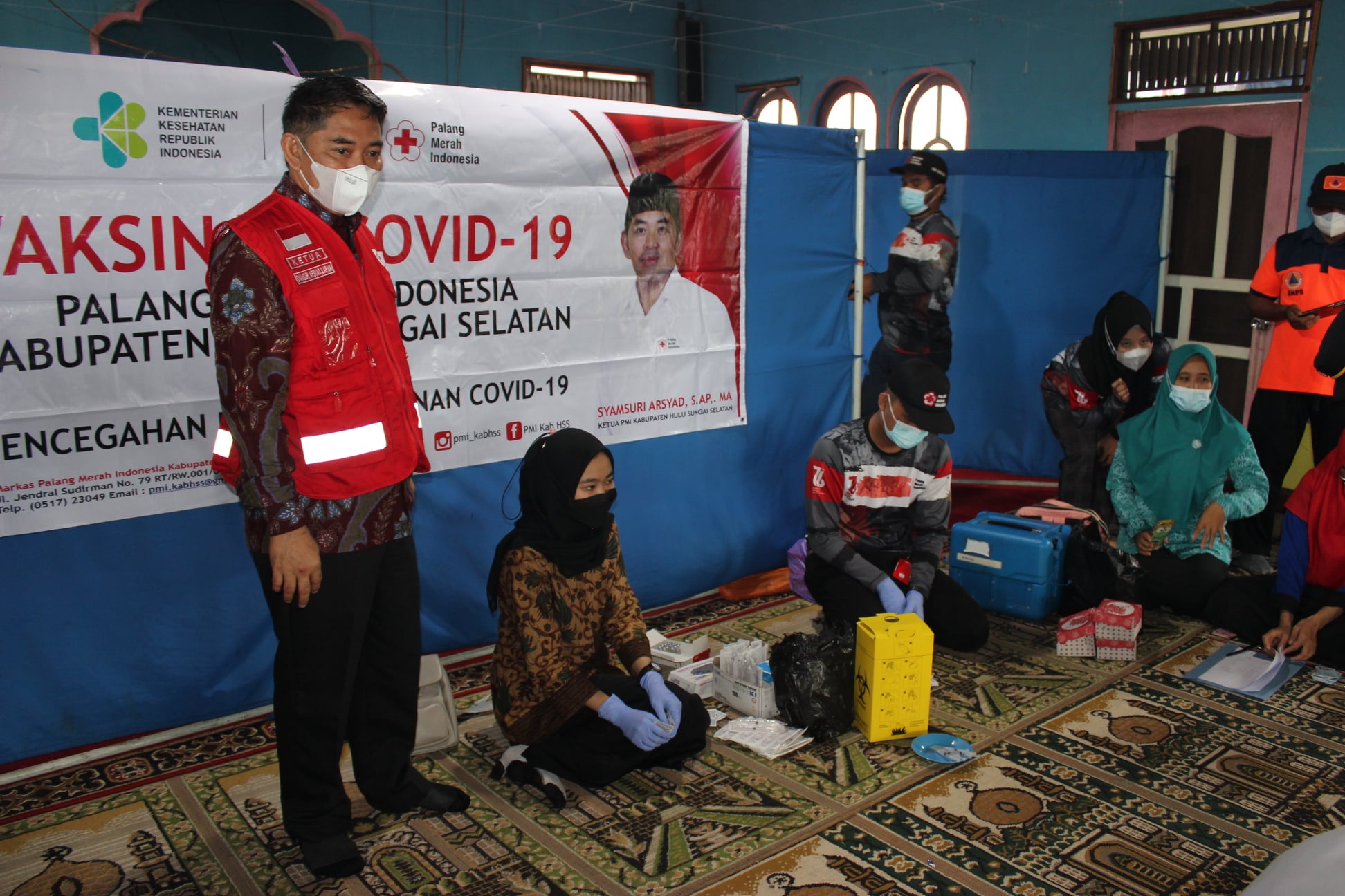 WABUP HSS TINJAU VAKSINASI DI 3 TEMPAT