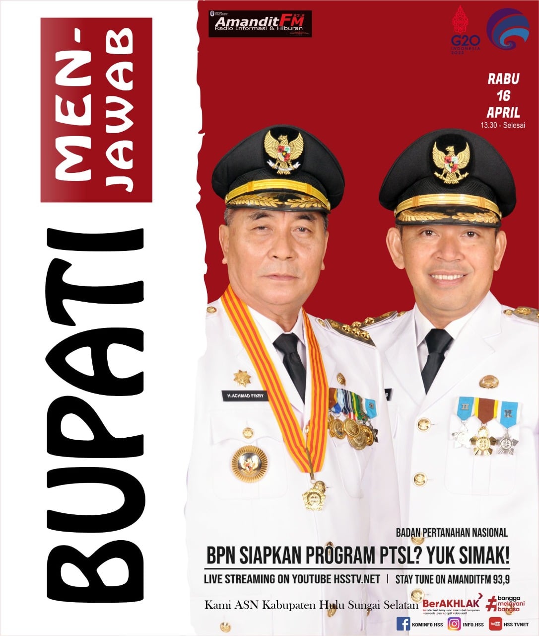 Bupati Menjawab Bersama Badan Pertanahan Nasional Kab. HSS Dengan Tema “BPN Siapkan Program PTSL ?”