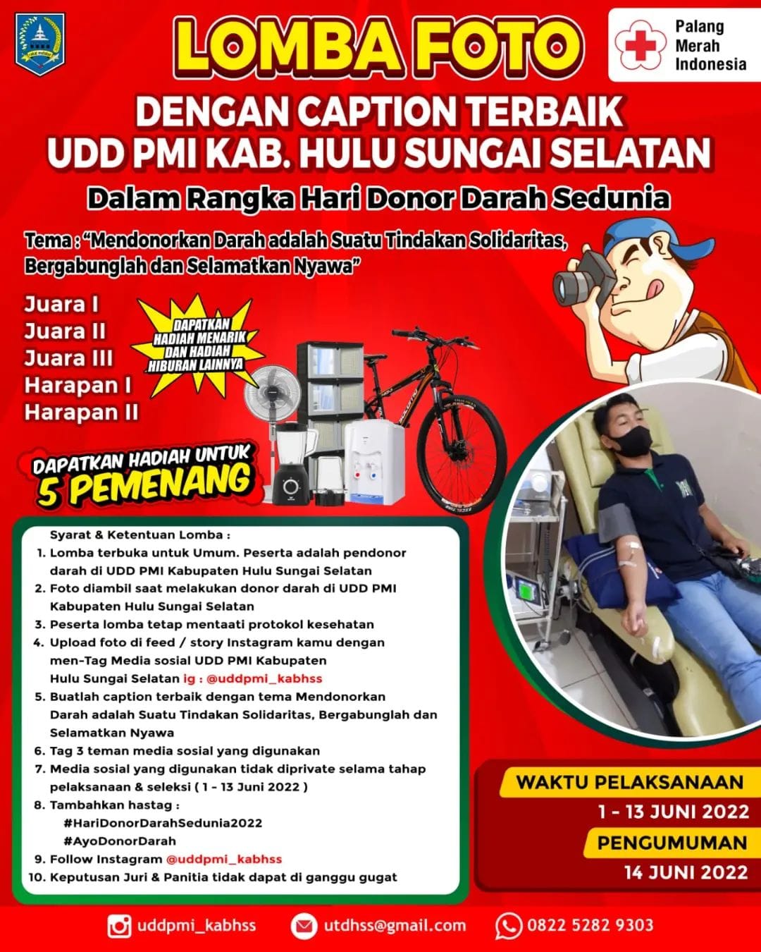 LOMBA FOTO DENGAN CAPTION TERBAIK UDD PMI KAB. HSS