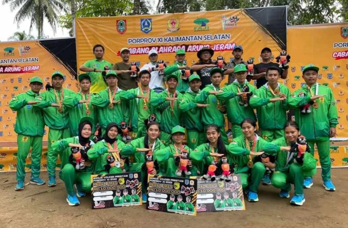 Raih 6 Emas dan 3 Perak, HSS Juara Umum Cabor Arung Jeram Porprov XI Kalsel