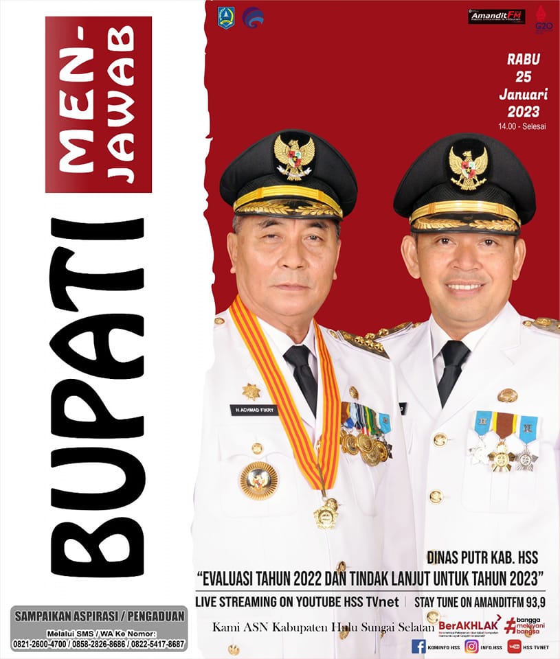 Bupati Menjawab Bersama Dinas PUTR Kab. HSS Dengan Tema “Evaluasi Tahun 2022 dan Tindak Lanjut Tahun 2023”