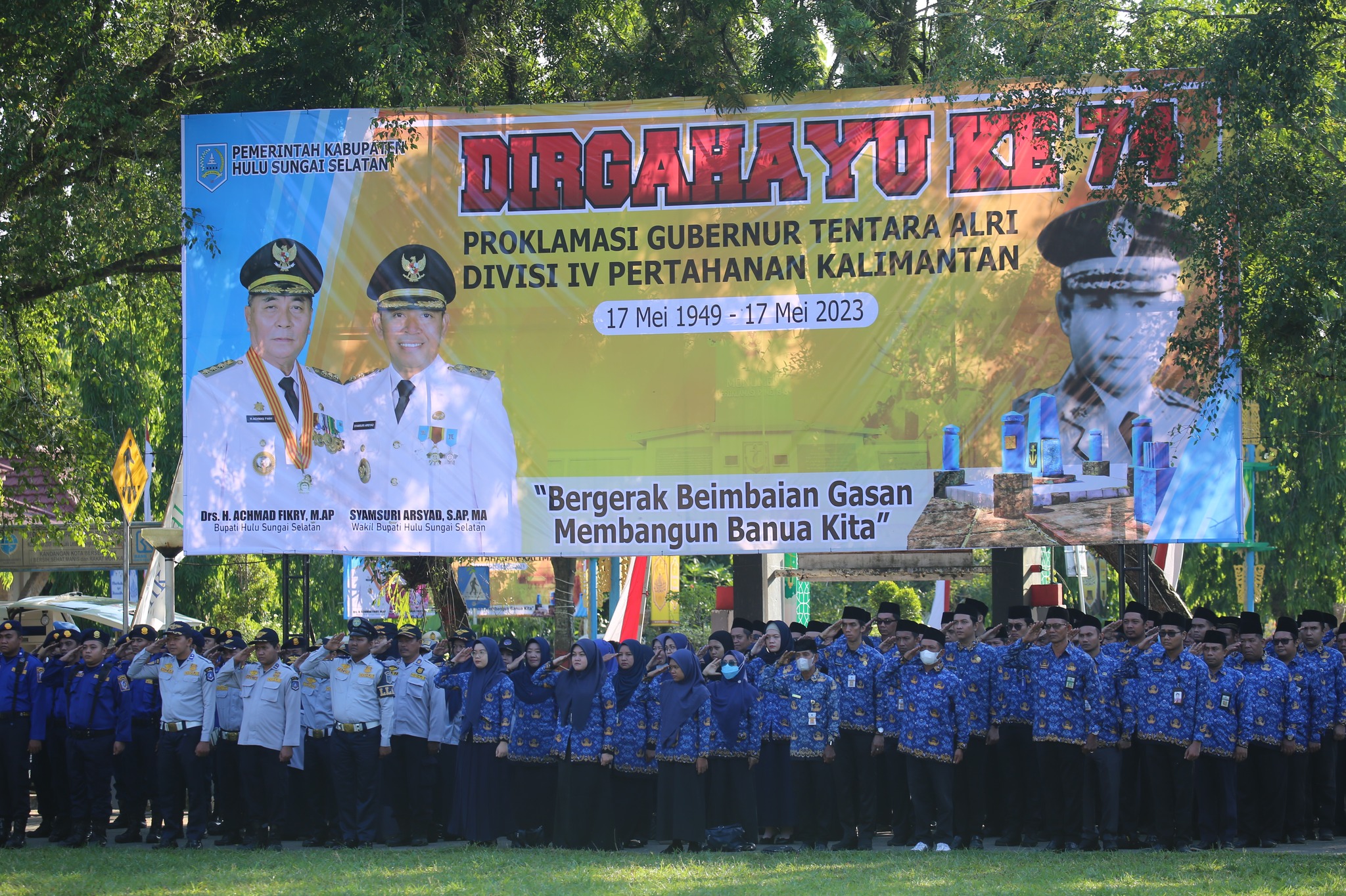 PERINGATAN PROKLAMASI GUBERNUR TENTARA ALRI DIVISI IV PERTAHANAN KALIMANTAN KE 74 TAHUN