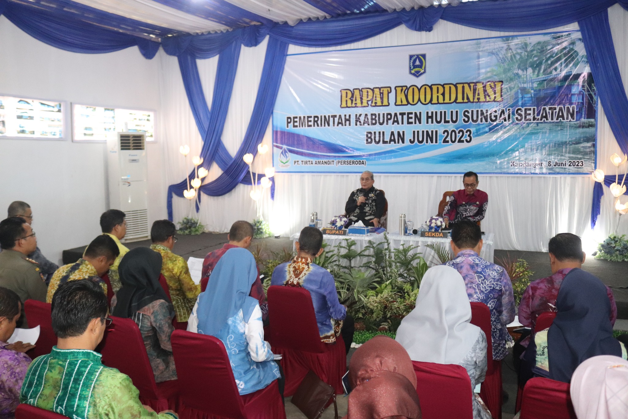 SUASANA ASRI INSTALASI MUARA BANTA DIPILIH PT. TIRTA AMANDIT SEBAGAI TEMPAT RAKOR PEMKAB HSS