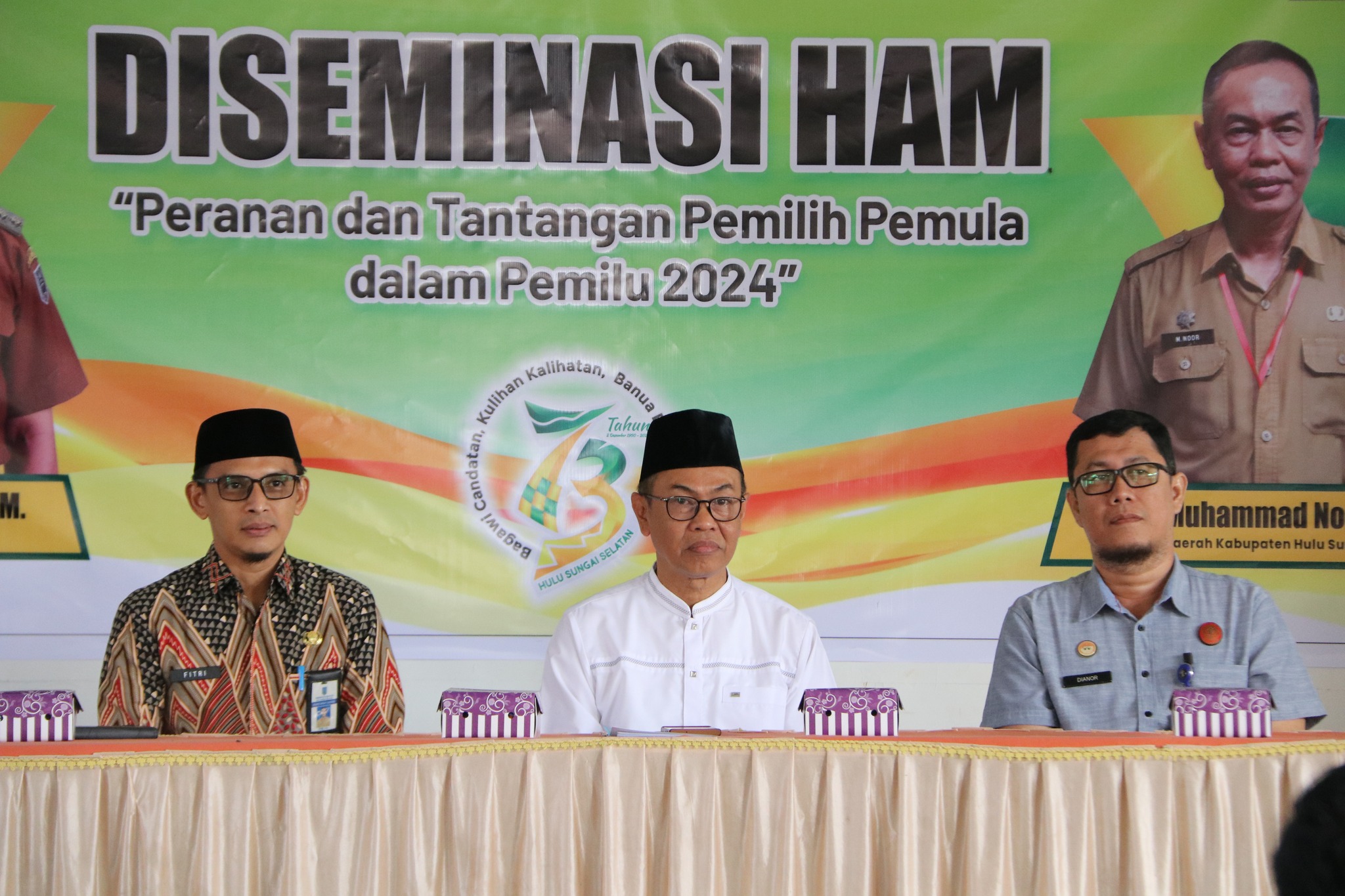 GELAR DISEMINASI HAM TENTANG PEMILIH PEMULA, SEKDA KAB. HSS HARAP MAHASISWA DAPAT BERPARTISIPASI AKTIF DALAM PEMILU
