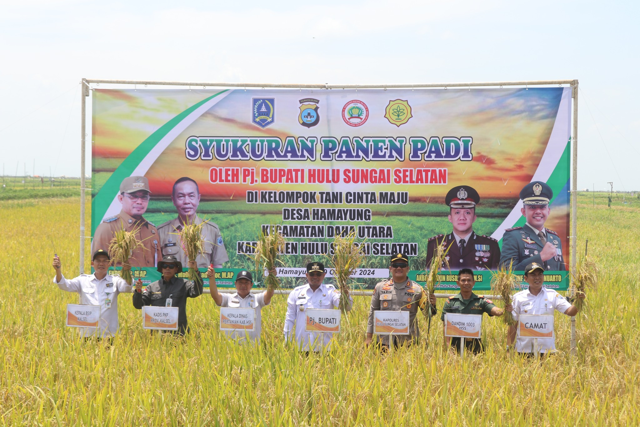SYUKURAN PANEN PADI BERSAMA PENJABAT BUPATI HULU SUNGAI SELATAN DI DESA HAMAYUNG