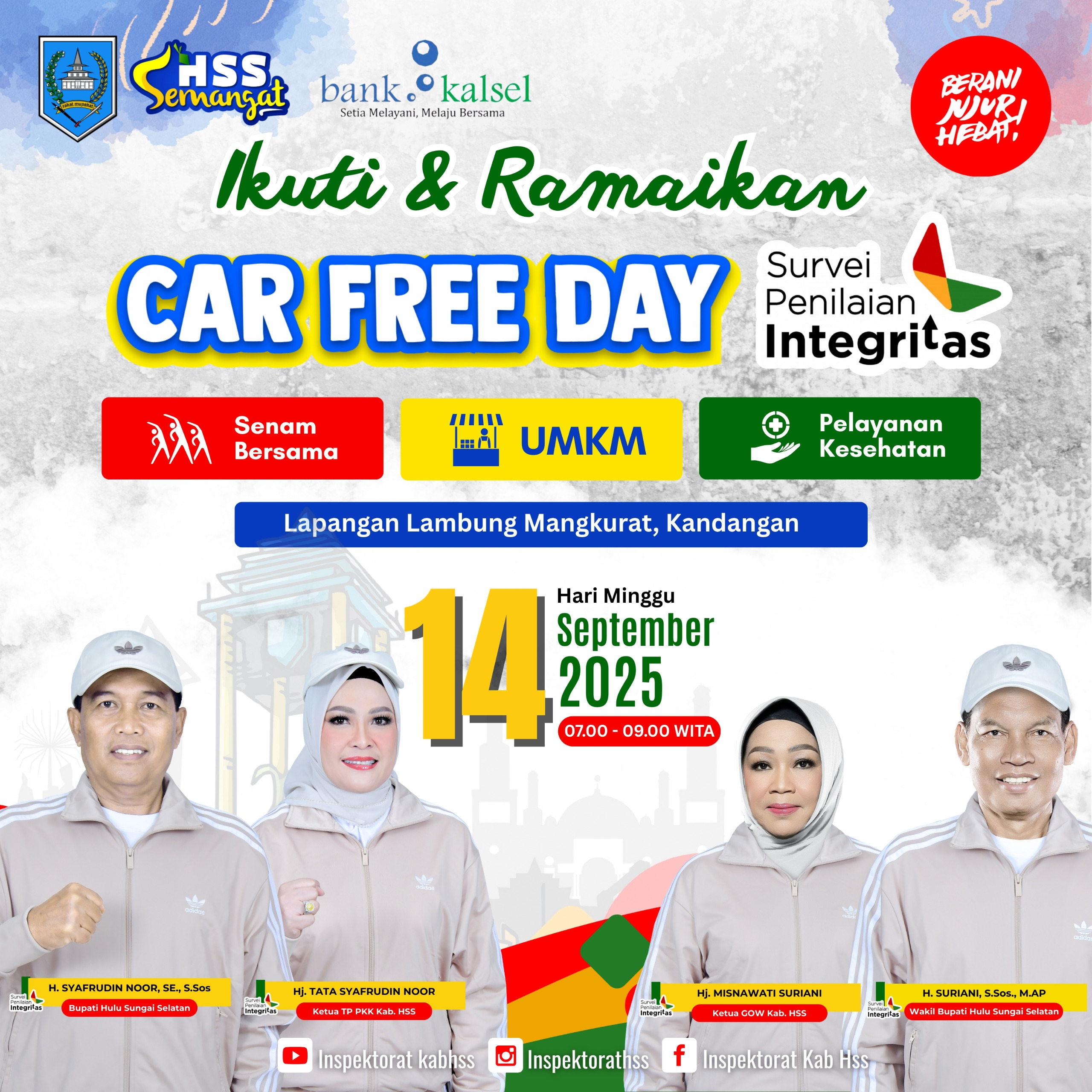 MERIAHKAN CAR FREE DAY: SENAM, UMKM, DAN PELAYANAN KESEHATAN DI LAPANGAN LAMBUNG MANGKURAT